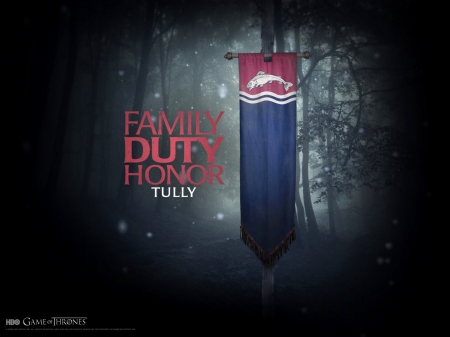 Game of Thrones - House Tully - fantastic, HBO, a song of ice and fire, Tully, George R R Martin, entertainment, Game of Thrones, thrones, medieval, tv show, essos, house, game, GoT, fantasy, westeros, picture, skyphoenixx1, show, wallpaper