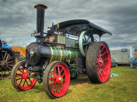 Steam Tractor - agriculture, machine, wheels, old