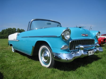 Nasco Yankee Meet 2013 Falkoping - car, blue, grass, colors, car-show, sky