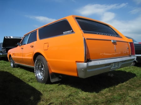 Nasco Yankee Meet 2013 Falkoping - car, grass, color, orange, sky