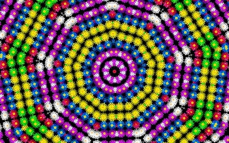 ♥ Many Little Flowers ♥ - little flowers, abstract, kaleidoscope, design, kaleidoskope, artwork, colors, art