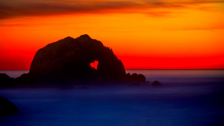 ROCKING LOVE - sunset, shape, rock, love, mountain