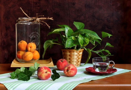 *** Still life *** - jar, glass, flower, fruits