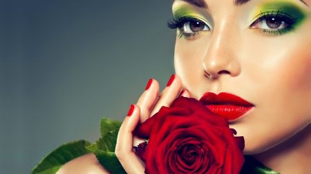 LADY ROSE - Rose, Woman, Photoshop, Beauty, Red, Model, Fashion, Flower