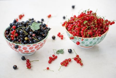 *** Black and red currants *** - red, black, currents, berries, food