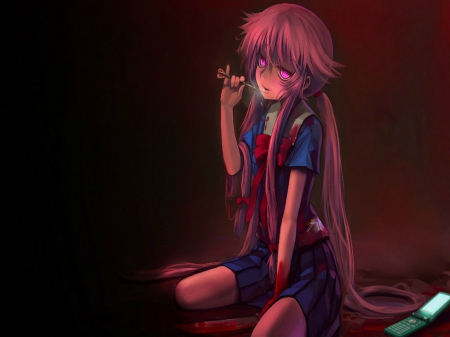 The Future Diary 2 - yuno, bloody, miraii nikki, yuki