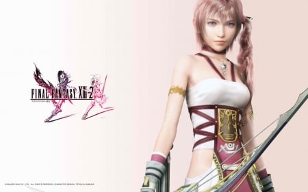 ~Serah~ - warrior, square enix, bow, serah, pink hair, video game, weapon, final fantasy 13-2