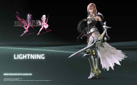 ~Lightning~ - square enix, warrior, video game, sword, lightning, armor, final fantasy 13-2