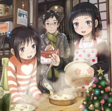 Cooking - pretty, anime, kawaii, delicious, female, food, guy, children, cook, child, joy, happy, boy, male, short hair, nice, pot, anime girl, kid, hungry, girl, cooking, enjoy, lovely, sweet, excited, smile, christmas tree, black hair, cute, adorable