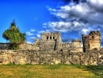 beautiful mayan ruins in tulum mexico hdr