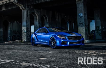 Mercedes-Benz-CLS550 - black wheels, cl, benz, blue