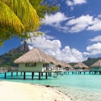 Le Meridien Resort Water Villas over Blue Lagoon Bora Bora Polynesia