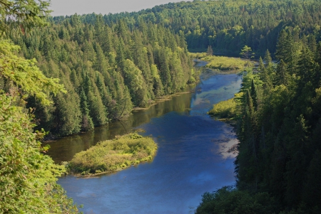 Nice view. - blue water, nature, forest, canyon, water