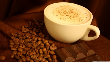 Coffee - cream, coffee, chocolate bar, coffee beans