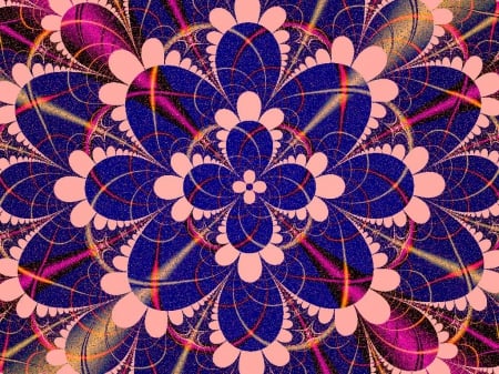 Blooming Flower - fractal, geometric, purple, lovely