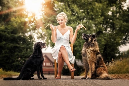 Women and dogs - pretty, beautiful, puppies, lovely, playful dog, sweet, playful, dogs, cute, face, puppy, animals