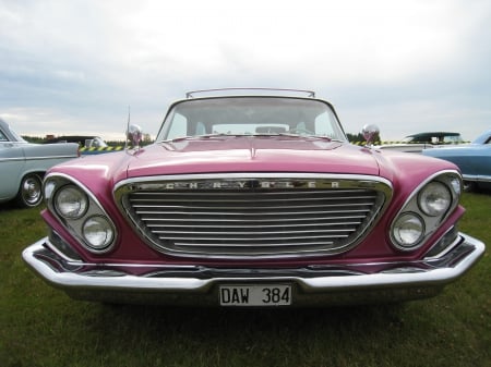 Nasco Yankee Meet Falkoping 2013 - chrysler, car, grass, colors, pink, car-show, sky