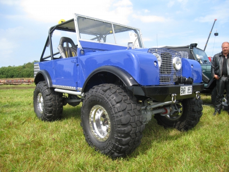 Nasco Yankee Meet Falkoping 2013 - jeep, blue, Landrover, grass, man, car-show