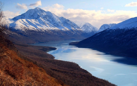 Chagach Mountain/Eklutna Lake, Alaska - Mountains, Lakes, Nature, USA