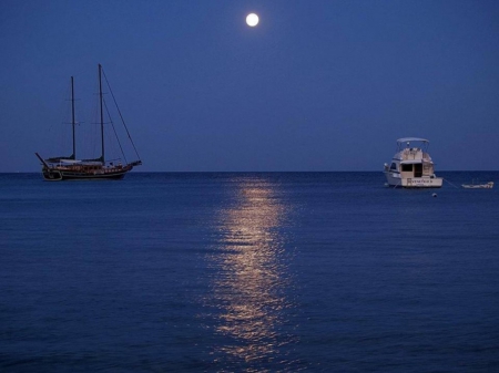 silence - blue, water, silence, sea, boat