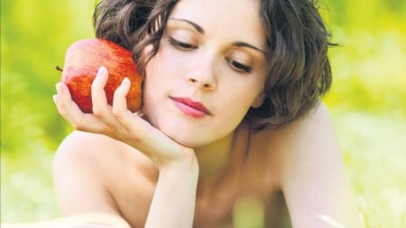 Women - hairs, women, apple, model