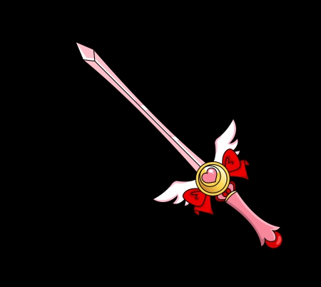 Sword of Love and Justice - sword, black, beautiful, objects, sailormoon, sailor moon, blade, weapon, pink, pretty, items, object, beauty, sweet, dark, anime, item, nice, lovely