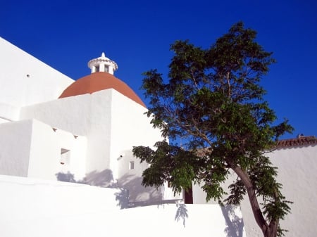 Ancient church - white, sky, ancient, church, blue, photography, architecture, religious