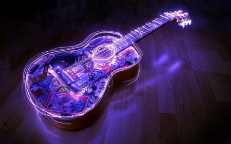 Guitar - 3d, guitar, abstract, art