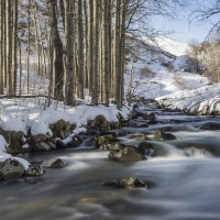 wonderful river in castille and leon spain in winter