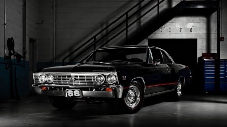 67 Chevrolet Chevelle - chevelle, chevy, car, muscle car, classic, black