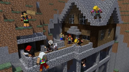 Minecrafters And Akatsuki skins - house on mountain, player skins, minecraft, akatsuki