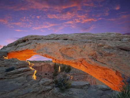 Arches National Park, Utak, USA - sky, mountains, landscape, clouds, arch