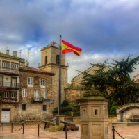 lovely square in la coruna spain hdr