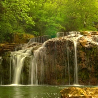 I heard the sound of falling water