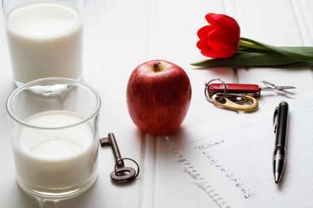 *** Nice...*** - apple, tulip, food, milk