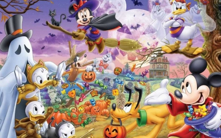 DISNEY HALLOWEEN - halloween, donald, pluto, disney, mickey