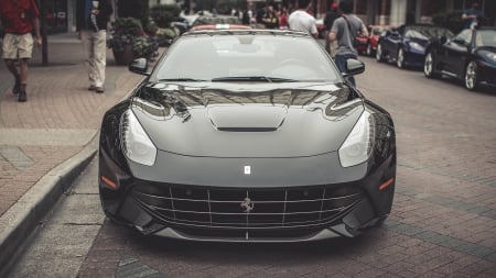 Ferrari - wheel, car, black, ferrari