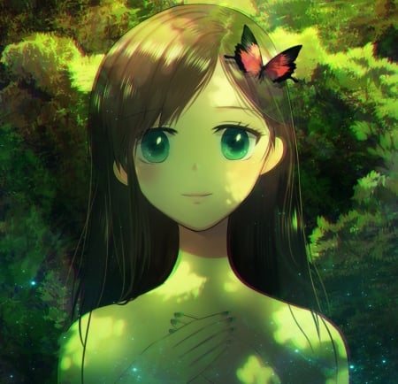 Green Shade - nice, close up, beauty, female, hot, anime girl, brown hair, pretty, anime, green, cute, maiden, lady, sexy, girl, close, long hair, lovely, shade, closeup, green eyes, shades, beautiful, sweet