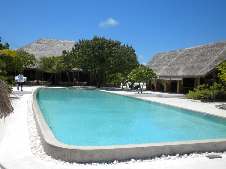 Tropical Paradise Island Atoll - Swimming Pool - ocean, islands, swimming, paradise, water, tropical, hotel, polynesia, island, atoll, spa, pool, sea, resort