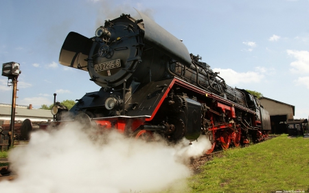 Locomotive - steam engine, steam, railroad, vintage