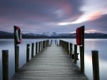 boat dock on a serene lake