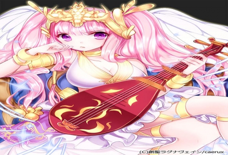 Angel of Music - game, angel, girl, pink, music, long hair, cg