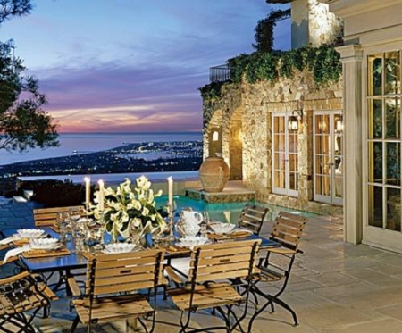 view on a terrace - view, terrace, architecture, tea time, sea