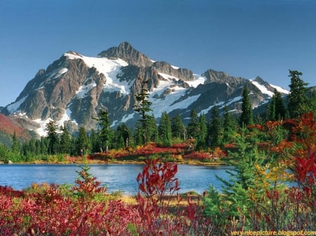 nature at its best - sky, lake, trees, montains