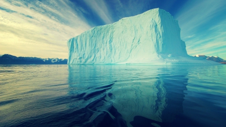 ice berg - ice, water, ice berg, blue