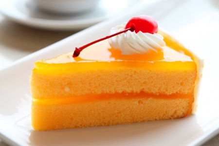 Delicious Orange Cake - delicious, orange, cake, cherry