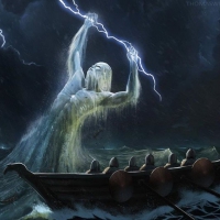 Poseidon protecting the men