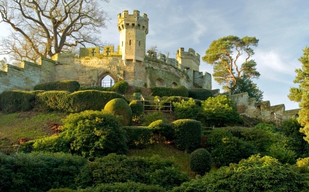 Warwick Castle - Trees, England, Castle, Medieval