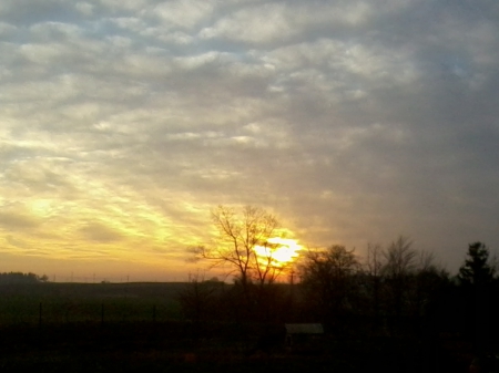 . - clouds, sunset, sun, sky