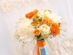 *** Bouquet in orange and ivory colors ***